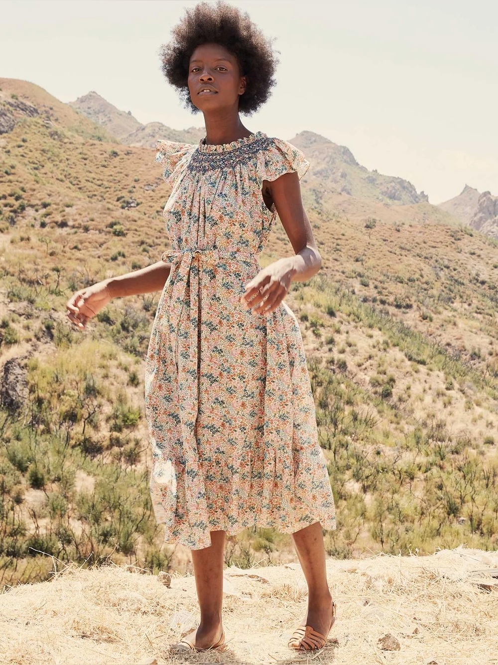 NWT Dôen Violetta Dress in Cream Lady Bird Floral XS